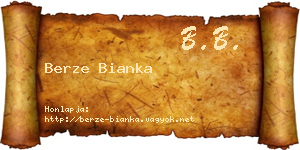 Berze Bianka névjegykártya